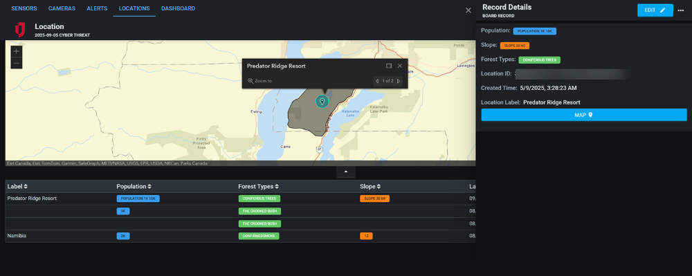 SenseNet Location List Dark Mode